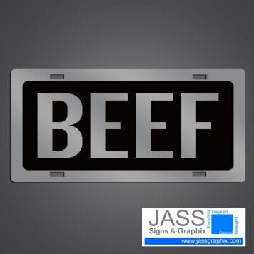 beef license plate black beef car tag