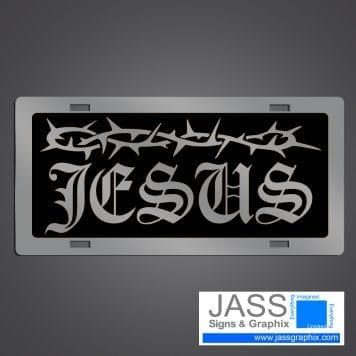Jesus license plateblack Christian car tag