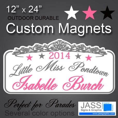 parade car magnets custom made and personalized for beauty queens