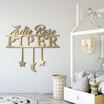 Personalized sign for baby nursery & toddler room walls